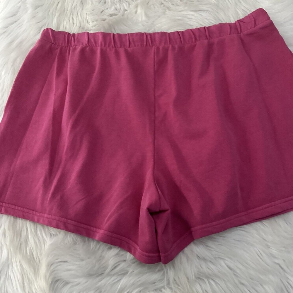Terra & Sky womens NWT pink knit sweat shorts 2X 20W-22W elastic waist comfort - Picture 7 of 12